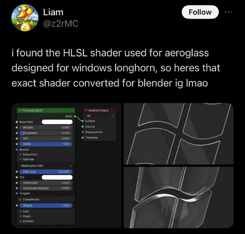 Aeroglass Shader in Blender