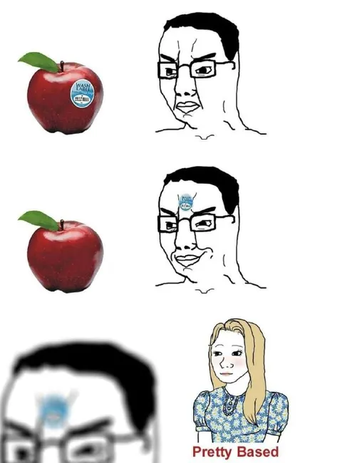 Pretty Based Apple Sticker