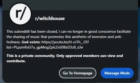 Witch House Subreddit Shutdown