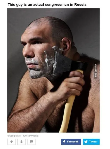 Russian Congressman Shaves With an Axe