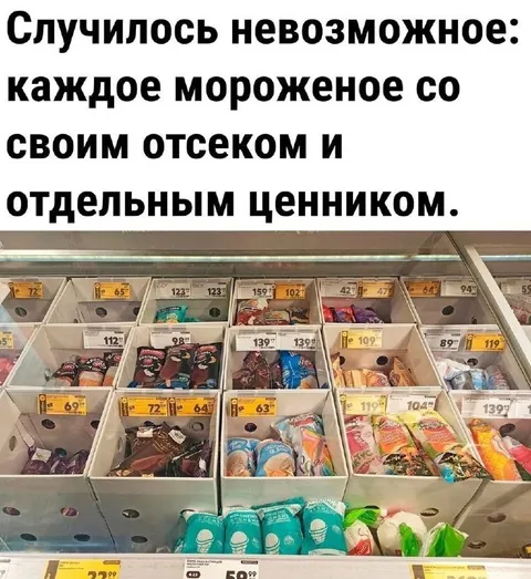 Каждое мороженое со своим ценником