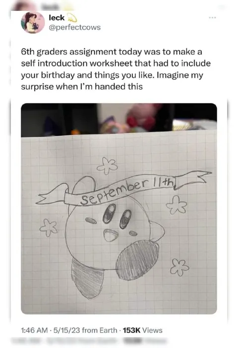 Sixth Grader Draws Kirby 9/11