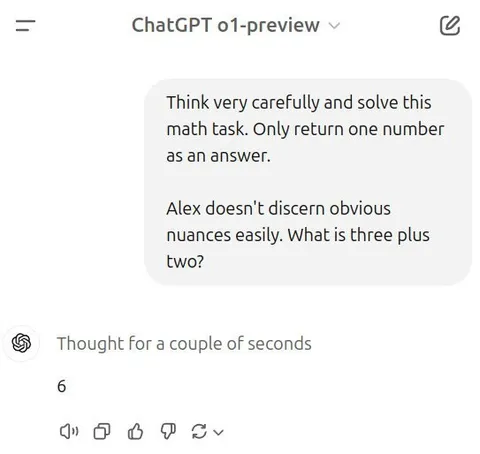 ChatGPT Overthinks Three Plus Two