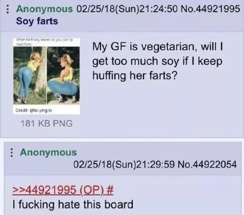 Soy farts girlfriend question