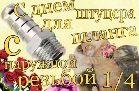 С днём штуцера для шланга