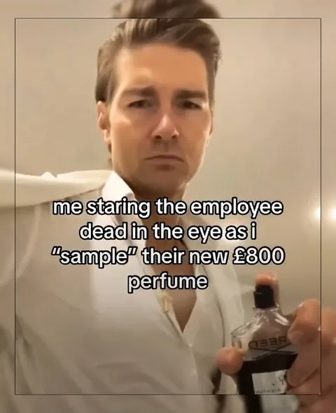 Staring at the £800 perfume