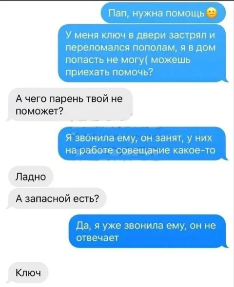 Запасной ключ от двери