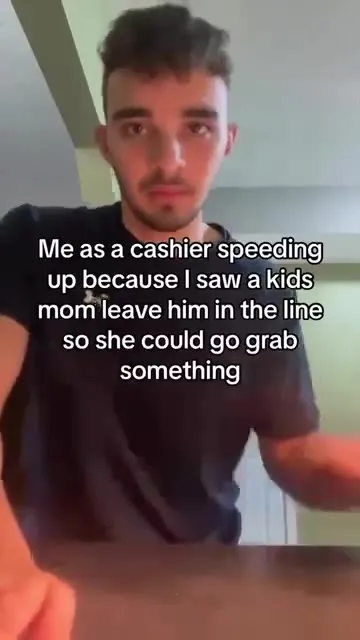 Cashier Speeds Up the Line