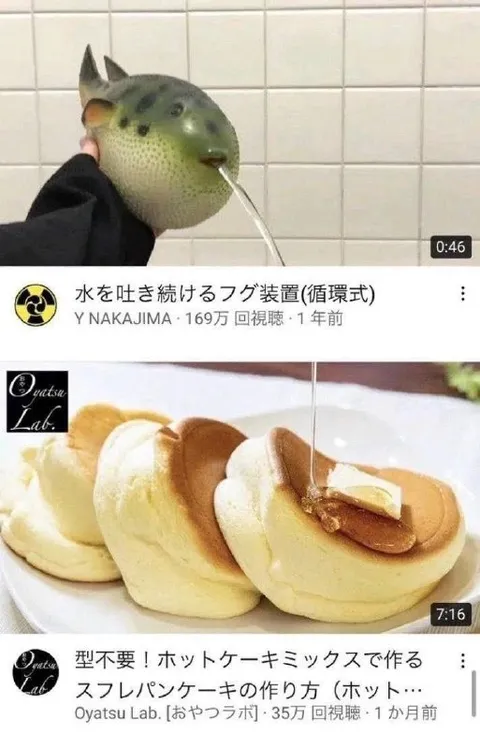 フグ装置とスフレパンケーキ