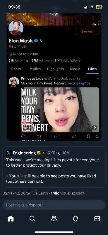 Elon Musk's Private Likes