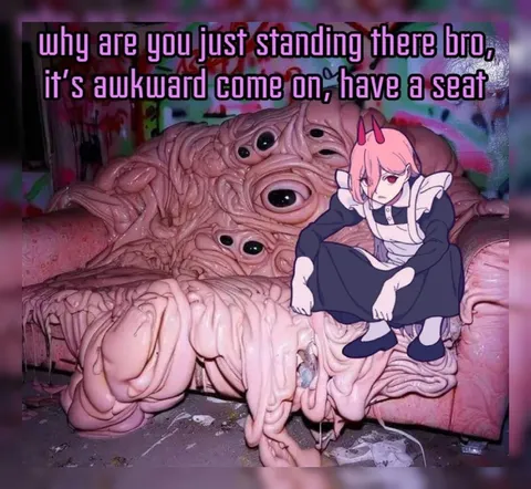 Awkward Flesh Couch Guest