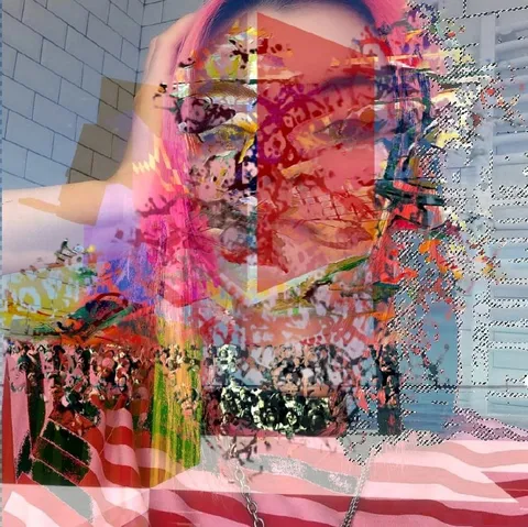 Глючный портрет с флагом