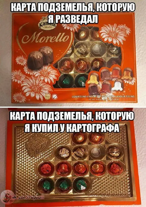 Карта подземелья из конфет