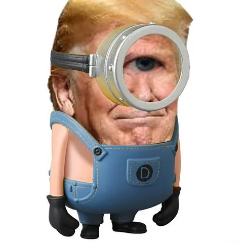 Трамп-миньон с лупой