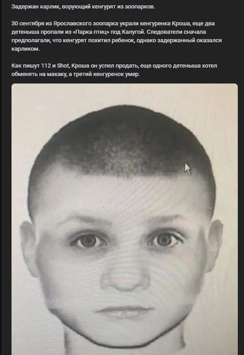 Задержан карлик-вор кенгурят