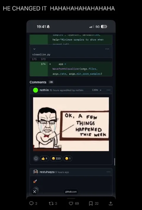 He Changed It Hahaha