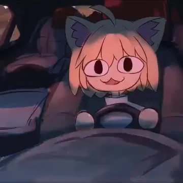 Котодевочка поёт за рулём