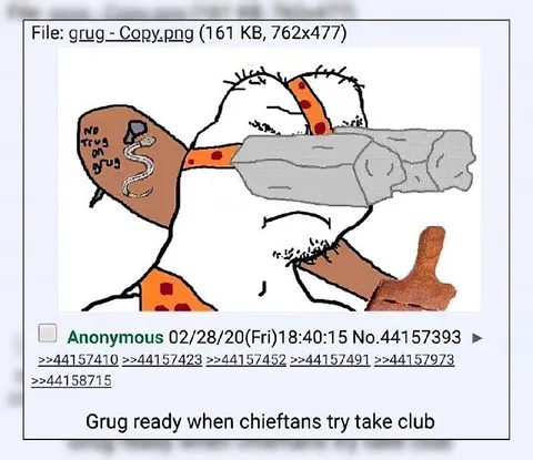 Grug Protects His Club