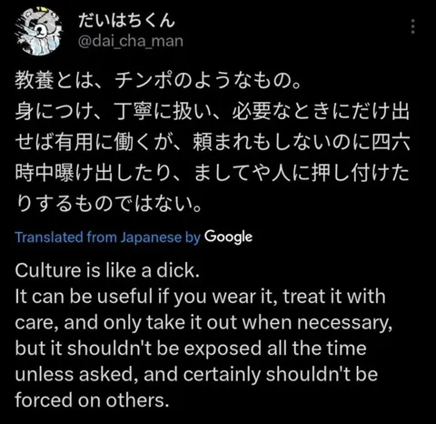 教養とはチンポのようなもの