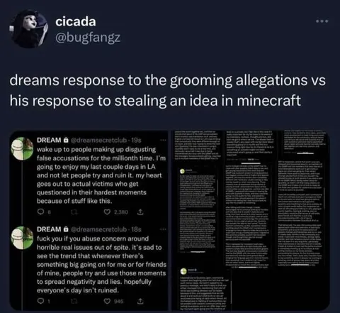 Dream's Grooming Allegations Response