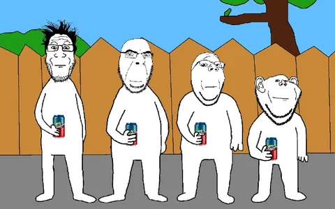 Четыре мужика с банками пива