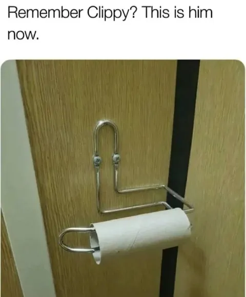 Clippy Is a Toilet Paper Holder