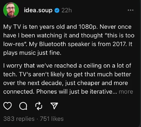 Technology Has Reached Its Ceiling