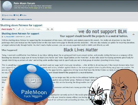 Pale Moon Stops Supporting Patreon