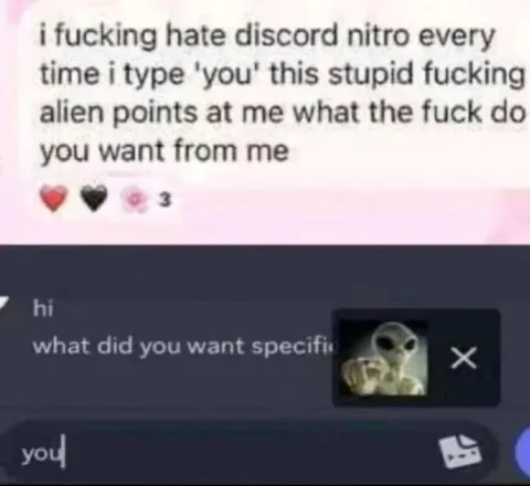 Discord Nitro Alien Reaction