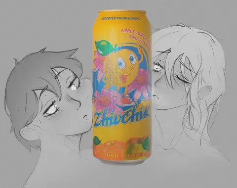 Anime Girls Admire Apple Juice