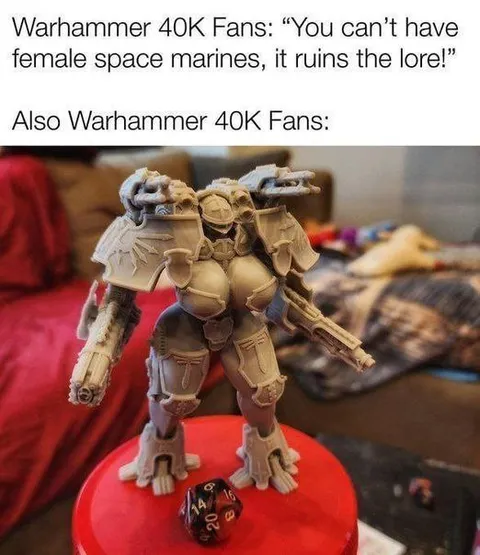 Female Space Marines Lore Meme