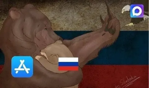 Медведь обнимает Россию
