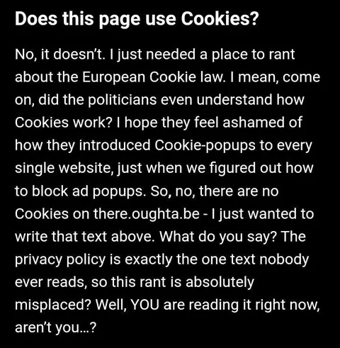 Cookie Law Privacy Policy Rant