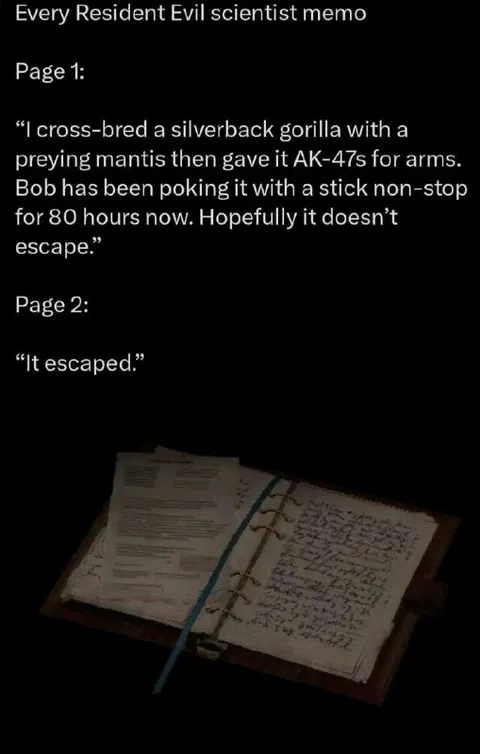 Resident Evil Scientist Memo