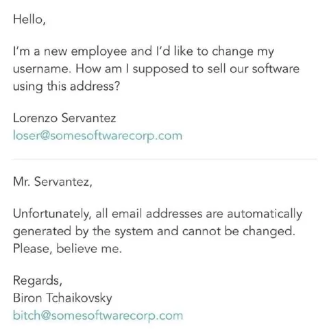 Embarrassing Company Email Addresses