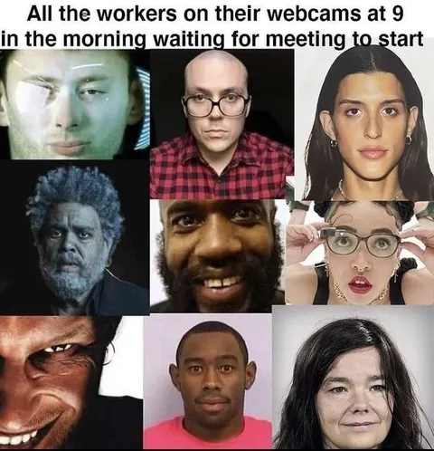 Workers Waiting for the Morning Meeting