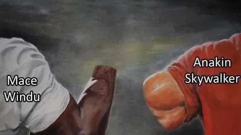 Anakin and Mace Fist Bump
