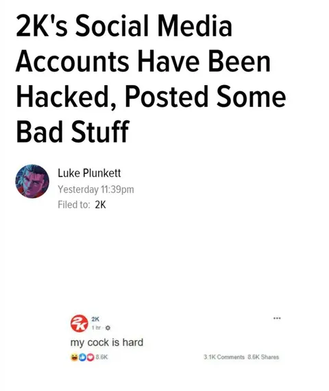 Hacked 2K Social Media Post