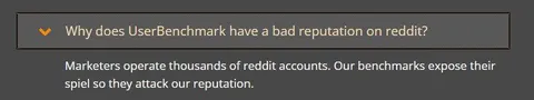 UserBenchmark's Bad Reddit Reputation