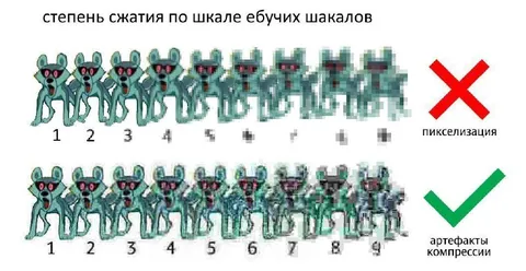 Степень сжатия по шкале шакалов
