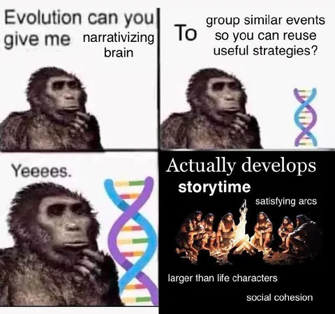 Evolution Develops Storytelling