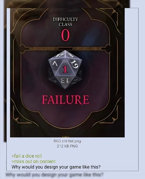 Failure on a Difficulty Class Zero