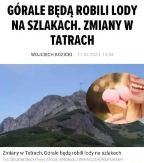 Górale będą robili lody na szlakach