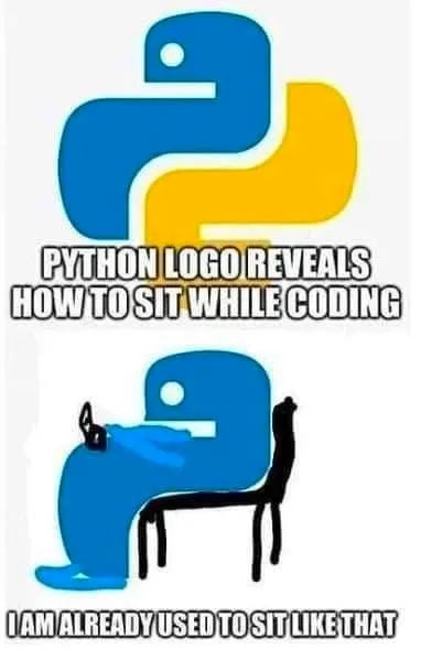 Python Logo Sitting Joke