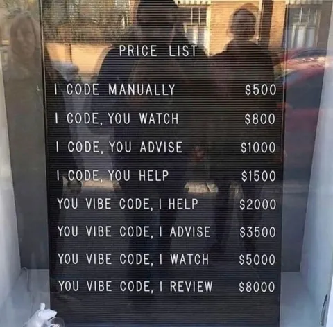 You Vibe Code Price List