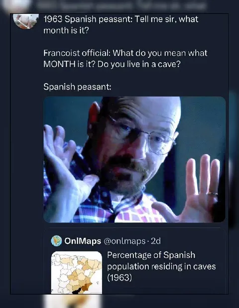 Spanish Peasant Lives in a Cave