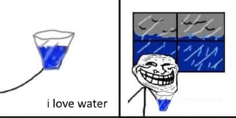 Trollface Loves Water