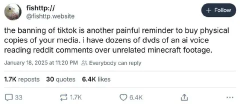 Physical Copies of TikTok Media
