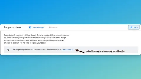 Google Cloud Budget Warning