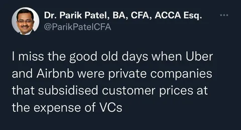 Uber and Airbnb Subsidised Prices